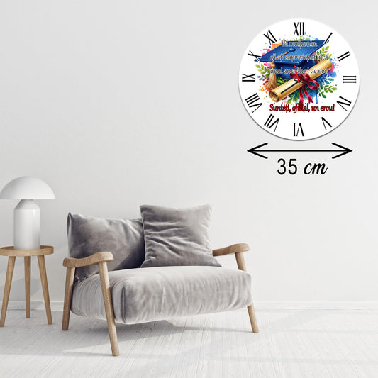 Ceas de Perete Personalizat pentru Dirigintă - „Sunteți un Erou!” - MDF, 35 cm