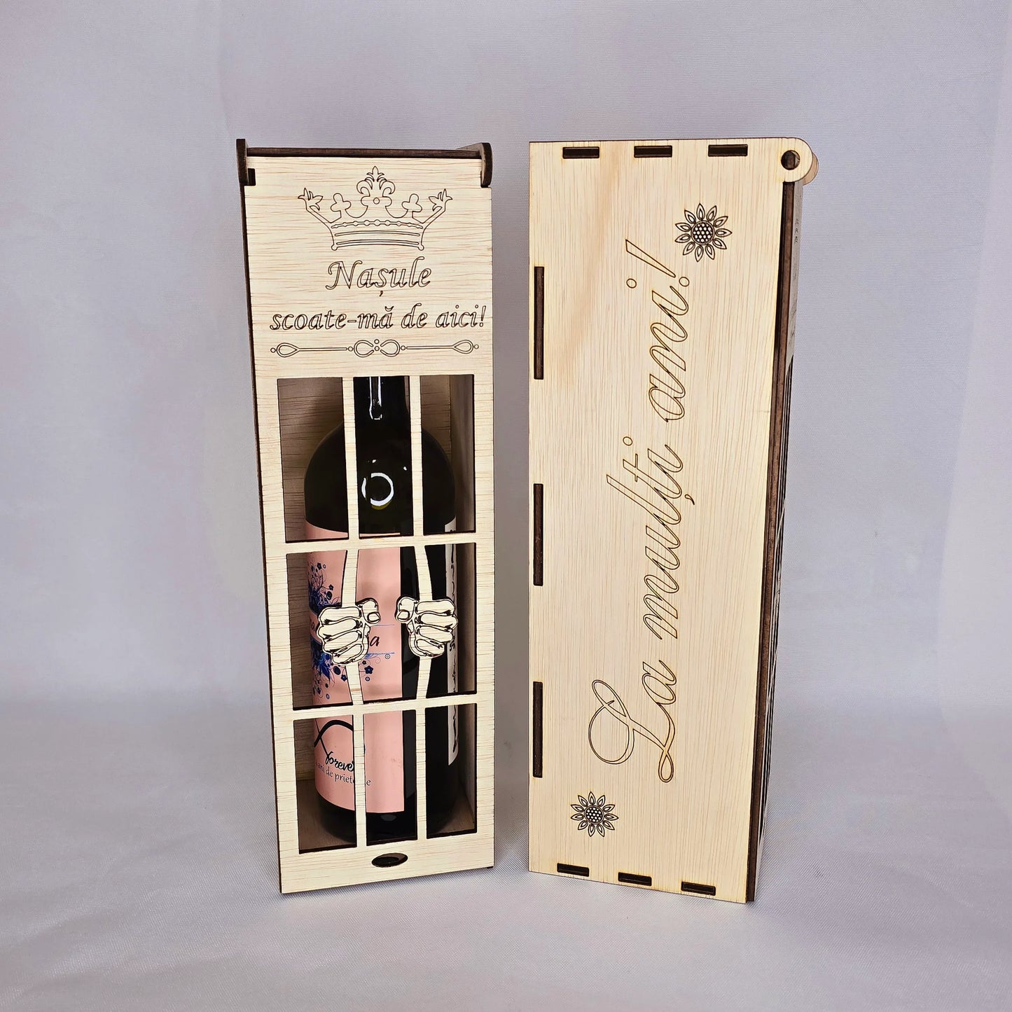 Cutie de vin pentru Naș - Tete Print