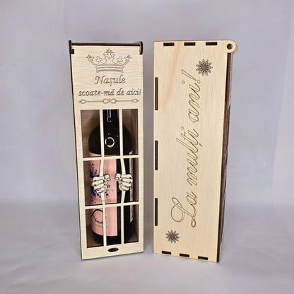 Cutie de vin pentru Naș - Tete Print