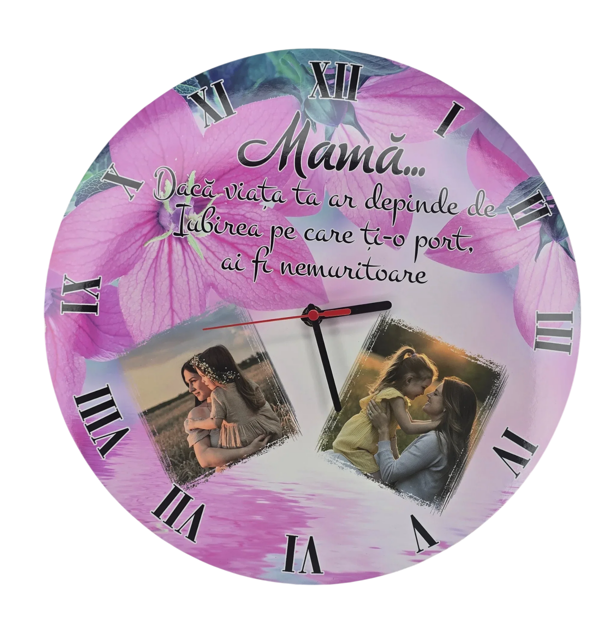 Ceas personalizat 35 cm pentru mama - Tete Print
