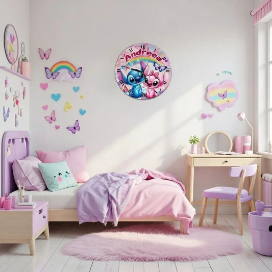 Ceas de perete pentru copii cu Stitch - Tete Print