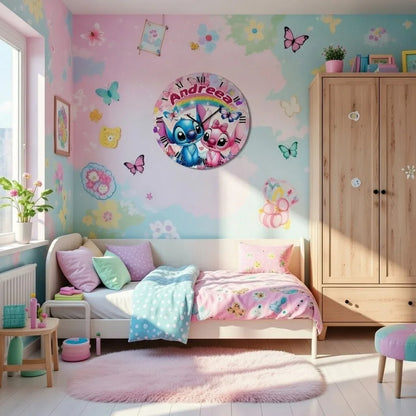 Ceas de perete pentru copii cu Stitch - Tete Print