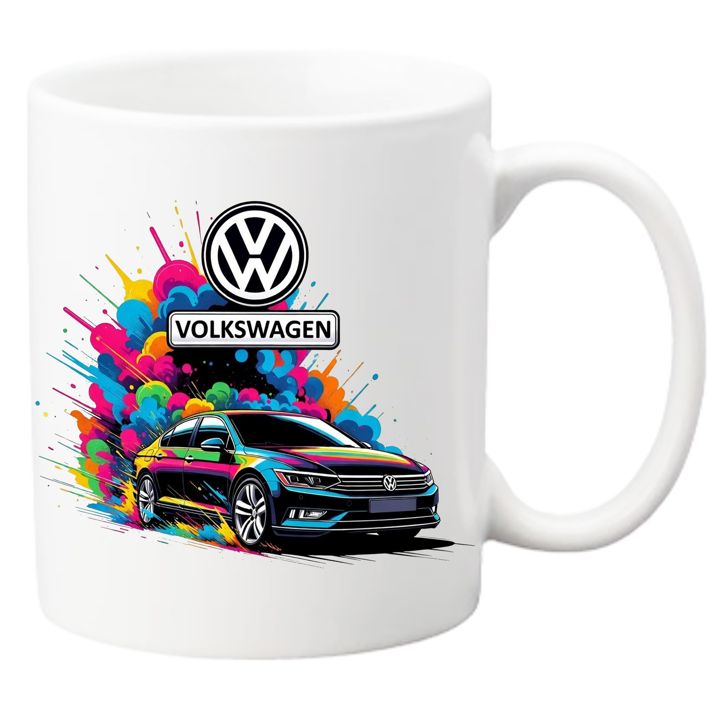 Cană Personalizată Volkswagen Art Design – Ceramică Albă Premium, 330ml – Ideală pentru Cadou Pasionați Auto