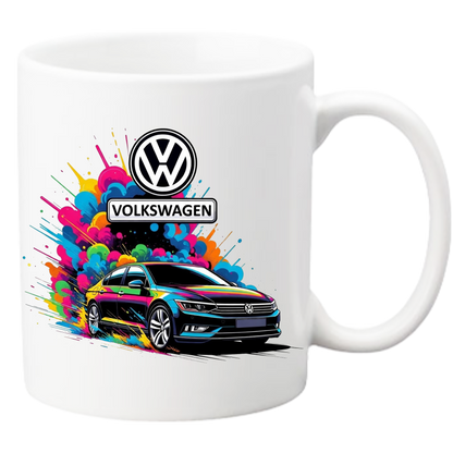 Cană Personalizată Volkswagen Art Design – Ceramică Albă Premium, 330ml – Ideală pentru Cadou Pasionați Auto