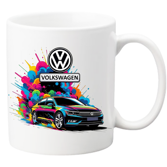 Cană Personalizată Volkswagen Art Design – Ceramică Albă Premium, 330ml – Ideală pentru Cadou Pasionați Auto