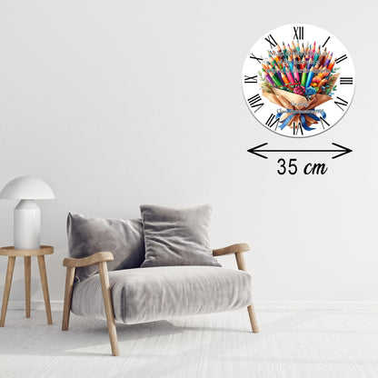 Ceas de Perete Personalizat pentru Învățătoare - "Rădăcini și Aripi" - MDF, 35 cm