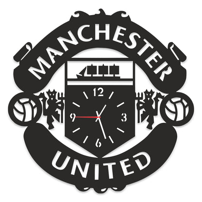 Ceas de Perete Manchester United – Design Modern din MDF, 35 cm, Mecanism Silențios