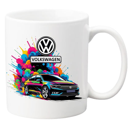 Cană Personalizată Volkswagen Art Design – Ceramică Albă Premium, 330ml – Ideală pentru Cadou Pasionați Auto