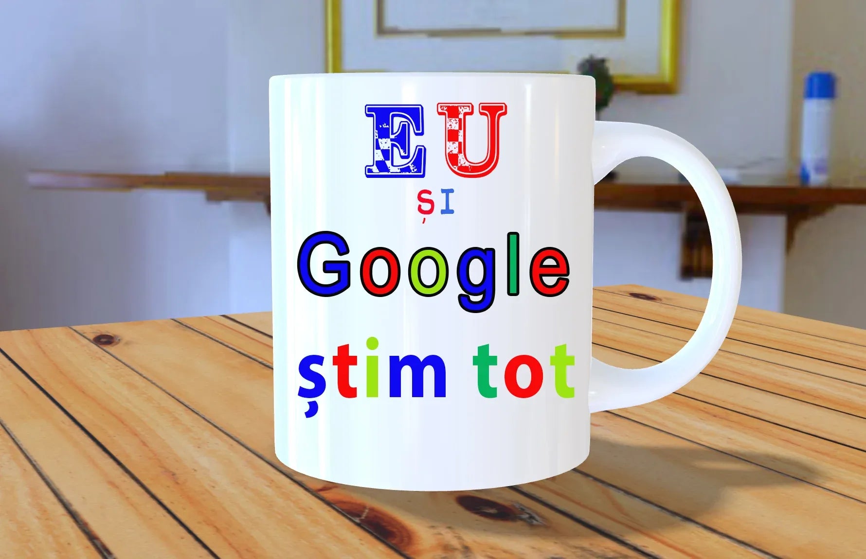 Cană Personalizată "EU și Google Știm Tot" - Cadou Amuzant Birou - Tete Print