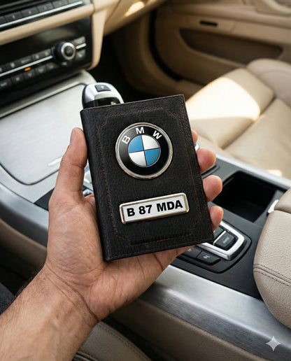 Portofel Acte Auto logo-ul BMW si numar masini - Tete Print