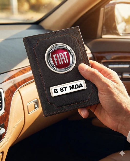 Portofel Acte Auto cu logo-ul Fiat si numarul masini - Tete Print