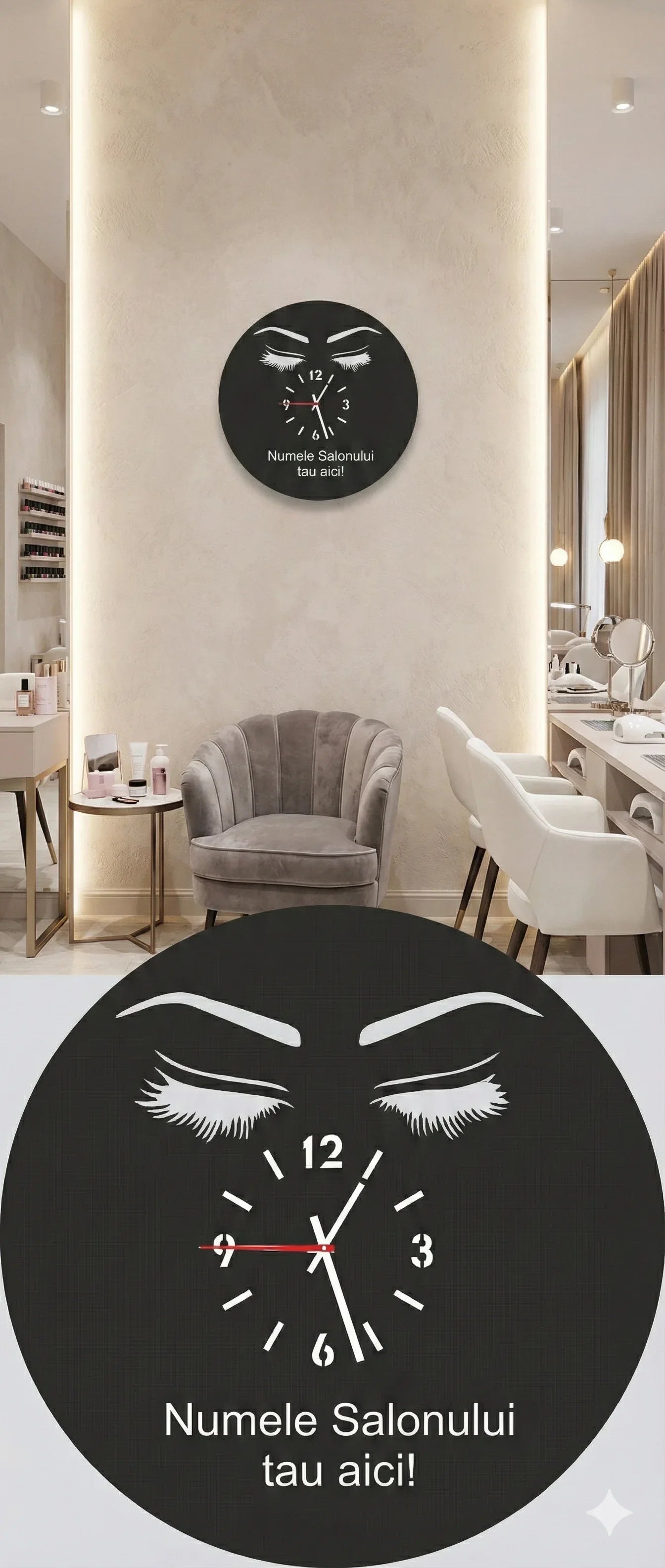 Ceas pentru salonul tau de sprancene - Tete Print