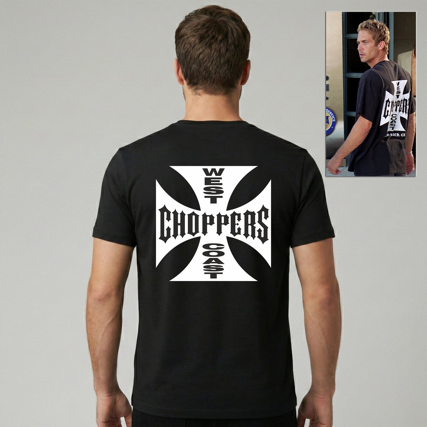 Tricou Negru Bărbați West Coast Choppers, Premium Cotton, Stil Biker / Urban