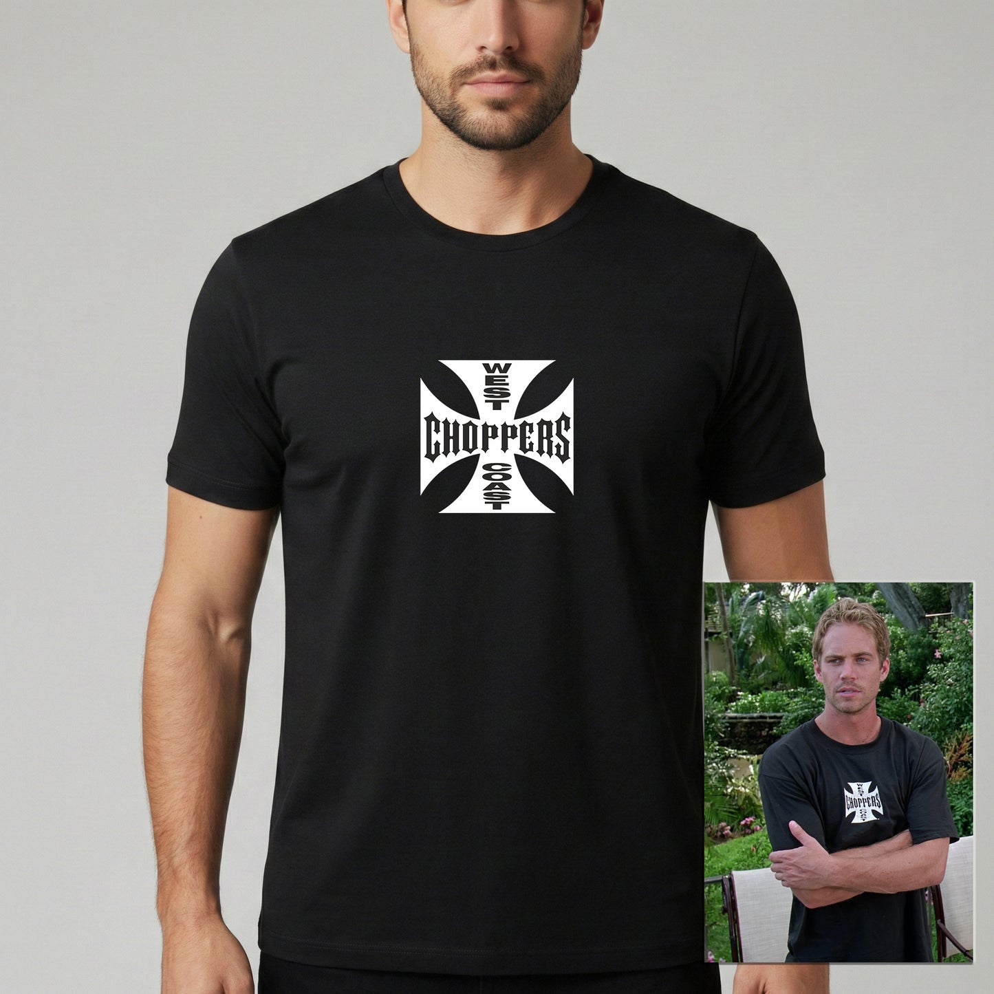 Tricou Negru Bărbați West Coast Choppers, Premium Cotton, Stil Biker / Urban