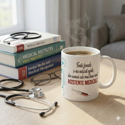 Cană Ceramică Asistente Medicale - Cadou Motivațional 330ml