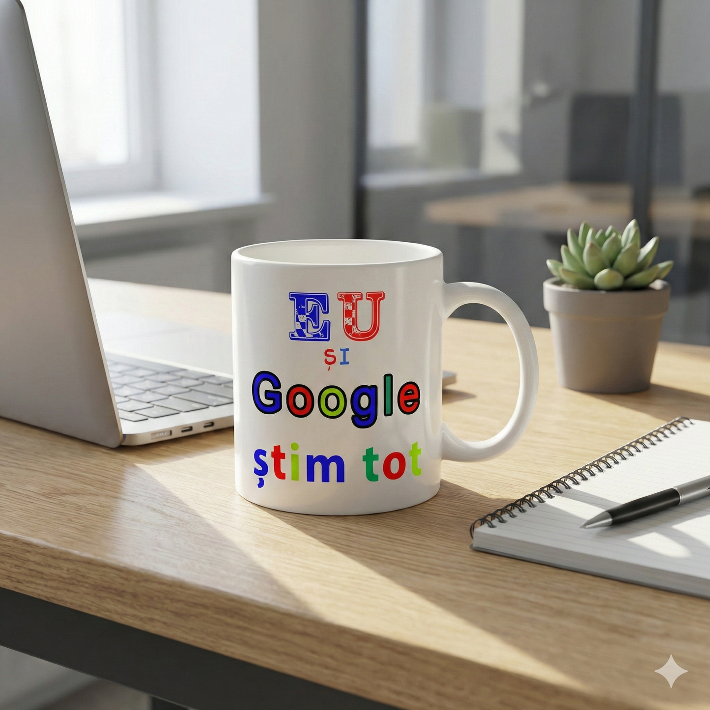 Cană Personalizată "EU și Google Știm Tot" - Cadou Amuzant Birou
