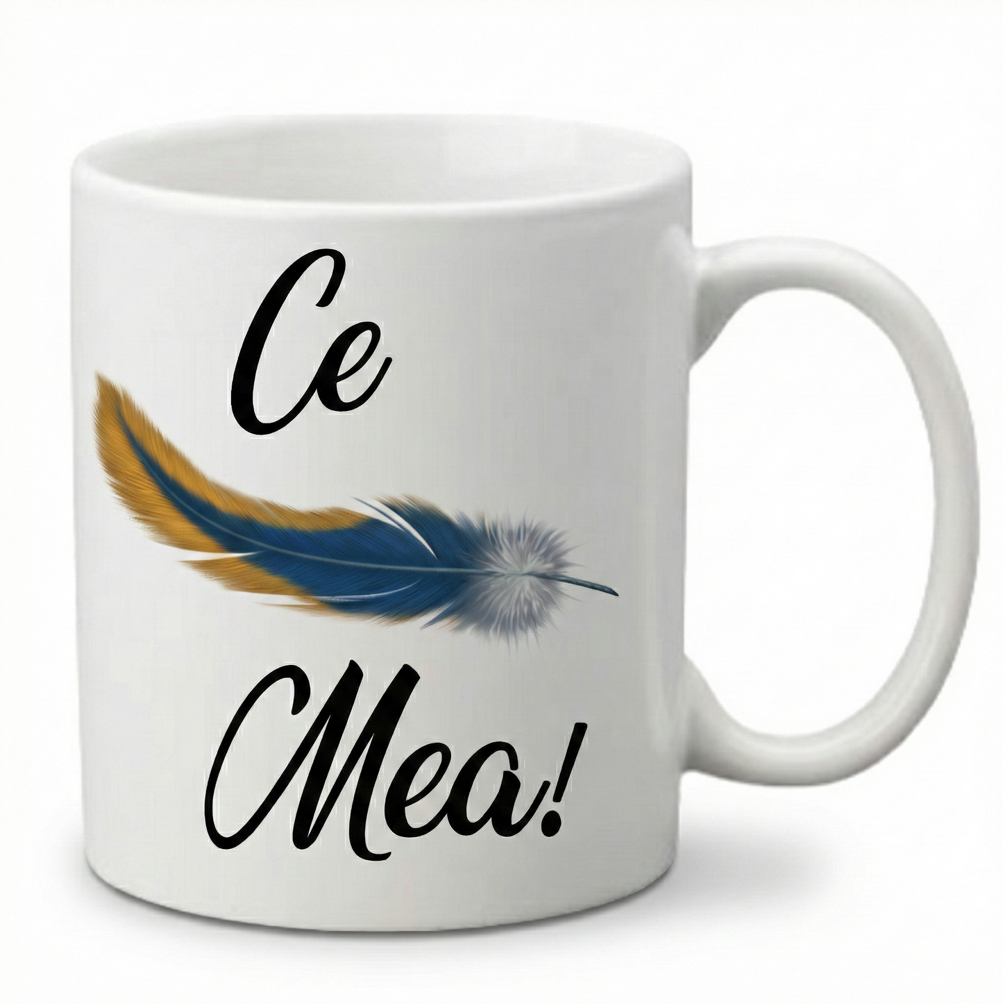 Cană Ceramică Ce Mea cu Pană Albastră 330ml