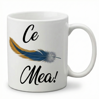 Cană Ceramică Ce Mea cu Pană Albastră 330ml