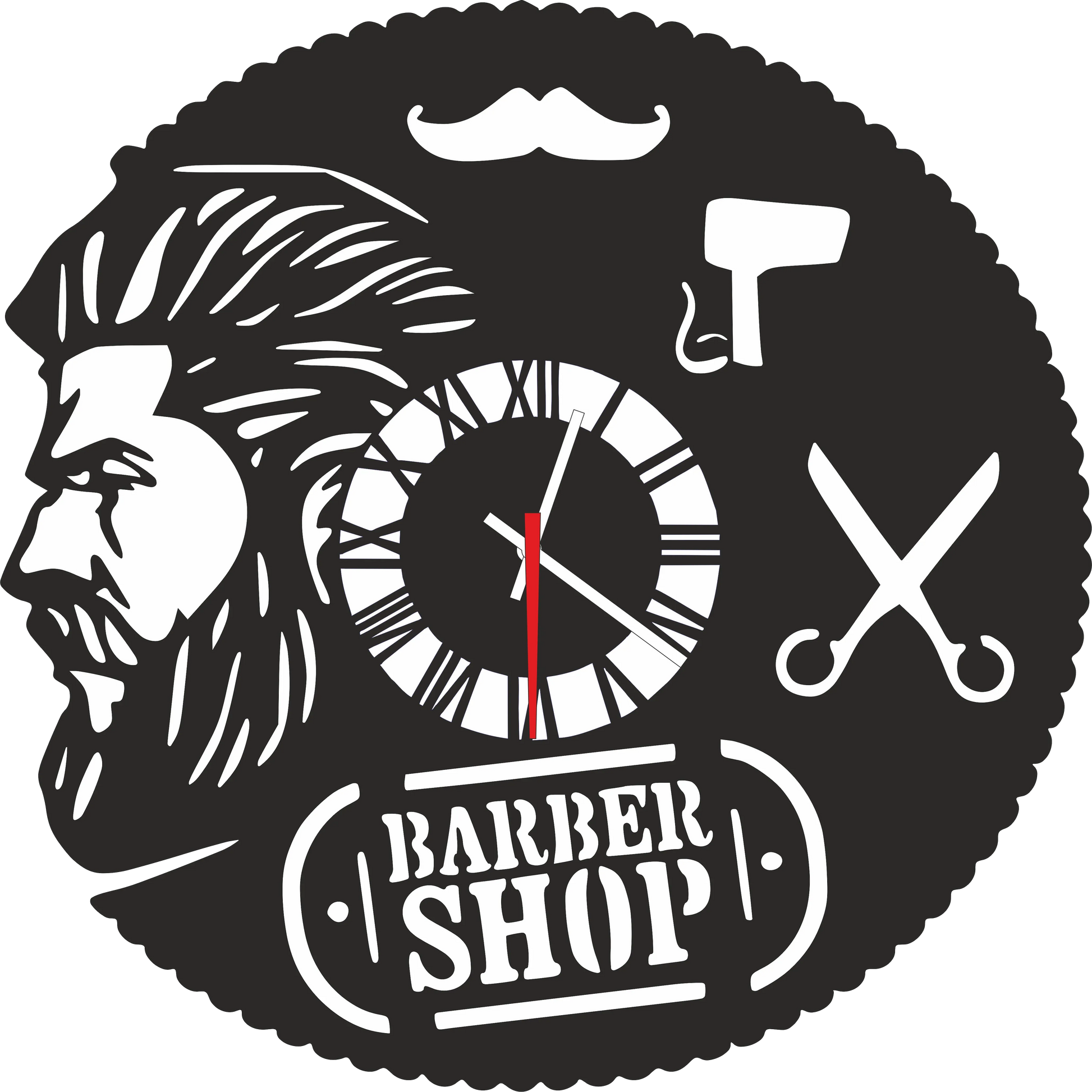 Ceas Barber Shop 2 - Tete Print