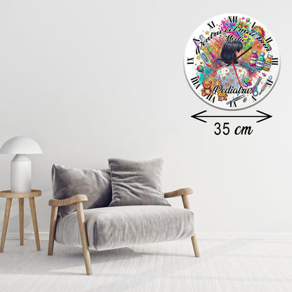 Ceas de perete decorativ "Pentru cel mai bun Medic Pediatru", Cadou Doctor / Cabinet Medical, Design Tematic Multicolor