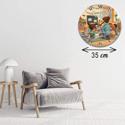 Ceas de Perete Personalizat pentru Educatoare, Cadou Motivațional Grădiniță, "O Inimă Uriașă"