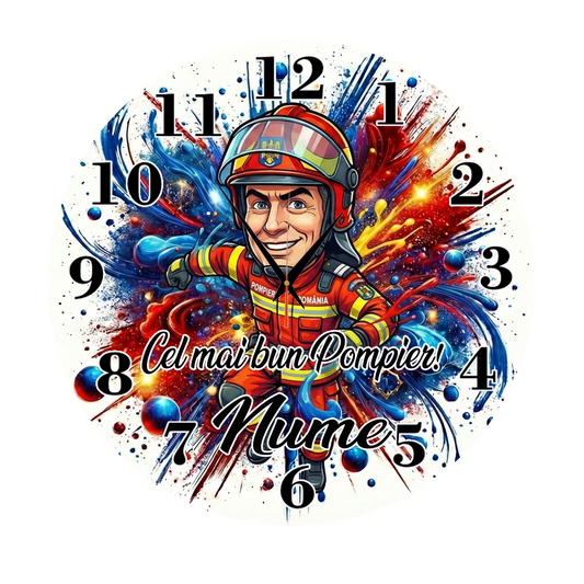 Ceas pentru cel mai bun pompier - Tete Print