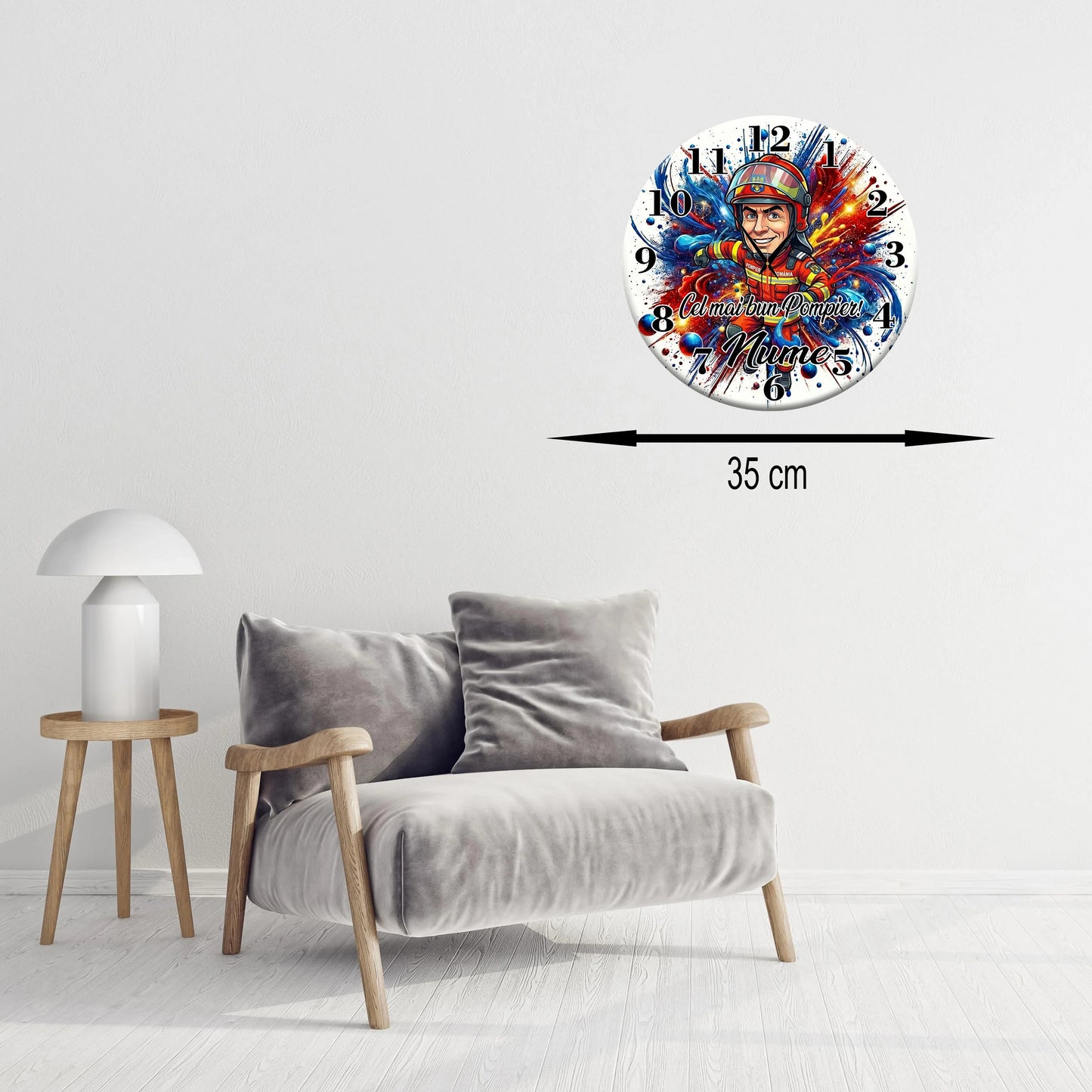 Ceas pentru cel mai bun pompier - Tete Print