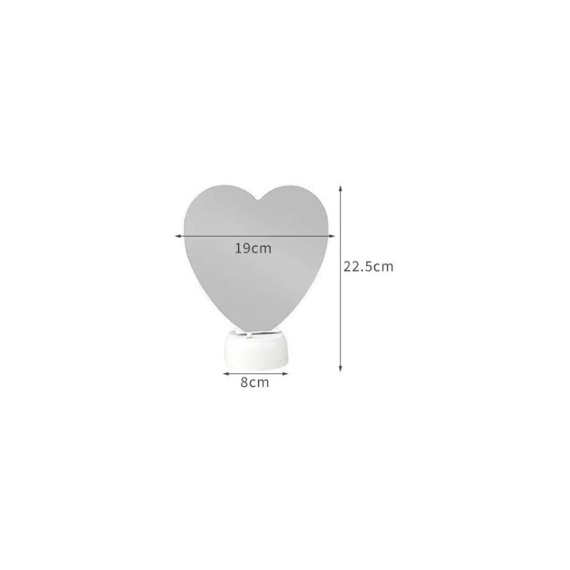 Oglindă Magică în Formă de Inimă - Ramă Foto Personalizată cu LED