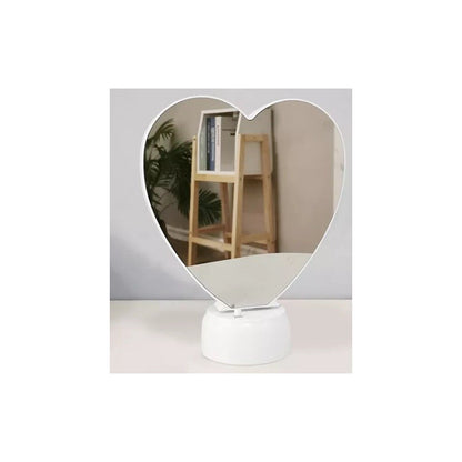 Oglindă Magică în Formă de Inimă - Ramă Foto Personalizată cu LED