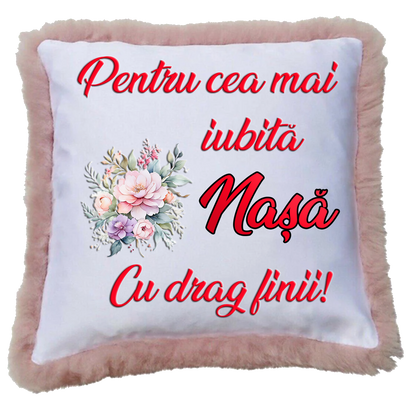 Perne Personalizate pentru Nași - Cadou de la Fini - Model Floral "Cea mai iubită Nașă / Cel mai iubit Naș"