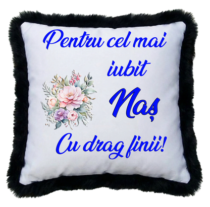 Perne Personalizate pentru Nași - Cadou de la Fini - Model Floral "Cea mai iubită Nașă / Cel mai iubit Naș"