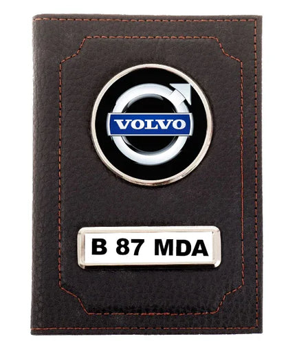 Portofel acte auto cu logo-ul volvo si numarul masini - Tete Print