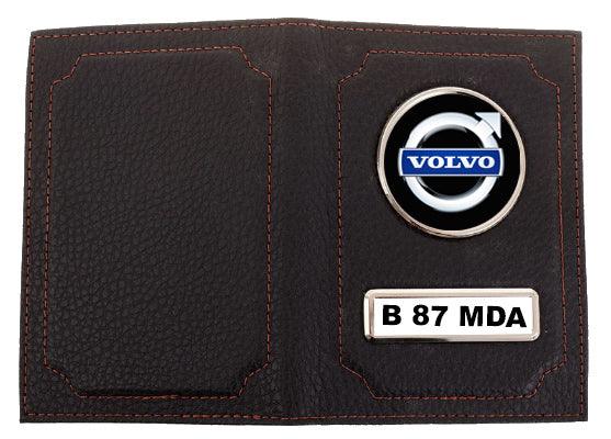 Portofel acte auto cu logo-ul volvo si numarul masini - Tete Print