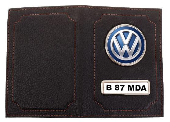 Portofel acte auto cu logo-ul Volkswagen si numarul masini - Tete Print