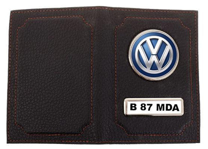 Portofel acte auto cu logo-ul Volkswagen si numarul masini - Tete Print