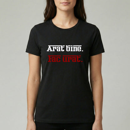 Tricou Negru "Arăt Bine, Fac Urât" – Mesaj Amuzant & Atitudine Urbană