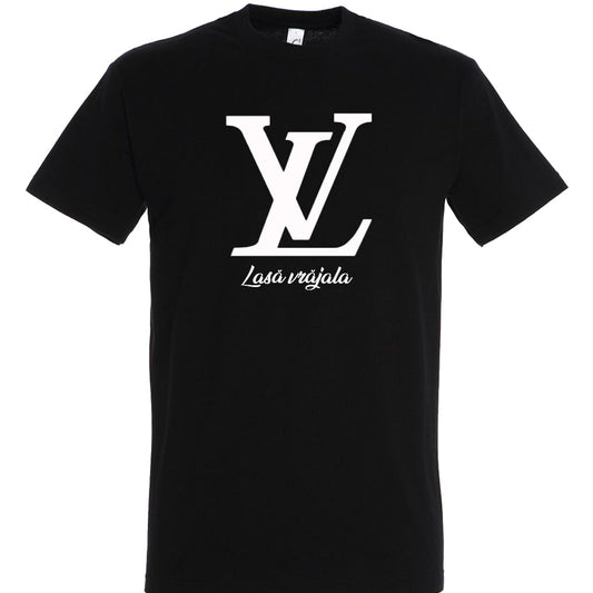 Tricou Negru Personalizat cu Mesaj Amuzant – Model „Lasă Vrăjala” – Cadoul Perfect pentru El/Ea