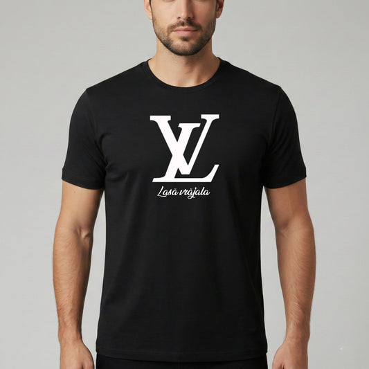 Tricou Negru Personalizat cu Mesaj Amuzant – Model „Lasă Vrăjala” – Cadoul Perfect pentru El/Ea