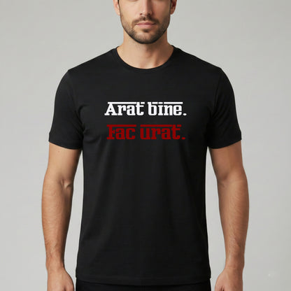 Tricou Negru "Arăt Bine, Fac Urât" – Mesaj Amuzant & Atitudine Urbană