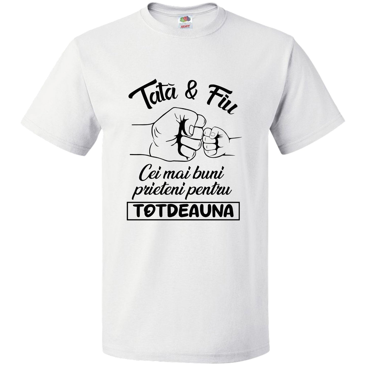Tricou Alb Tată & Fiu - "Cei Mai Buni Prieteni Pentru Totdeauna" – Cadoul Ideal